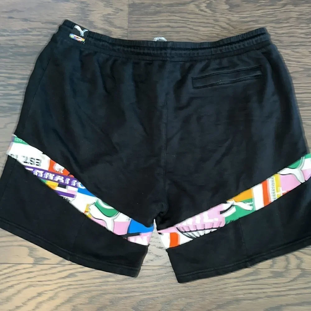 Mens Puma International French Terry Fleece black 7” shorts XXL